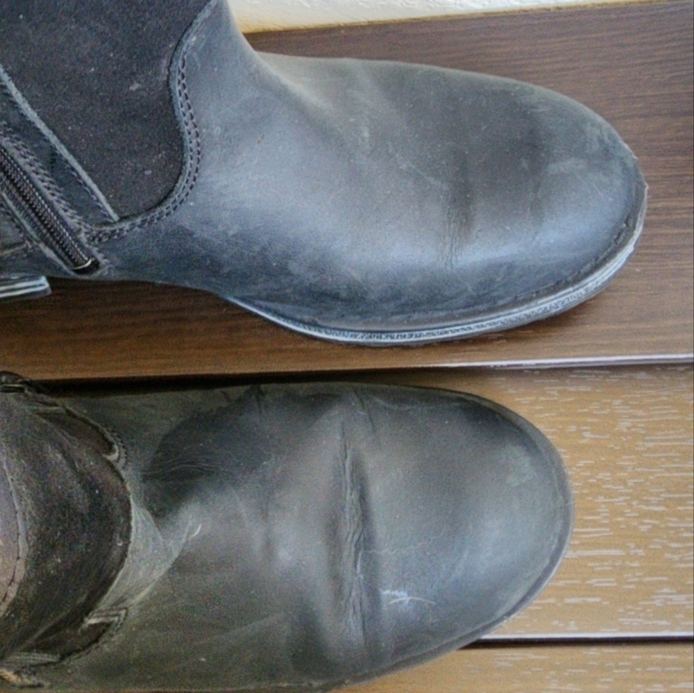 Bos. & Co .STRIVE BLACK ZIP UP ANKLE BOOTS 37 - Picture 6 of 9